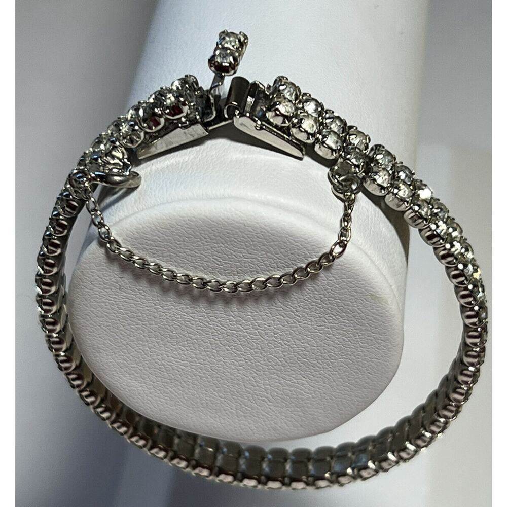 Bracelets Tennis Type Double Row Rhinestones Individually Set Security Chain
